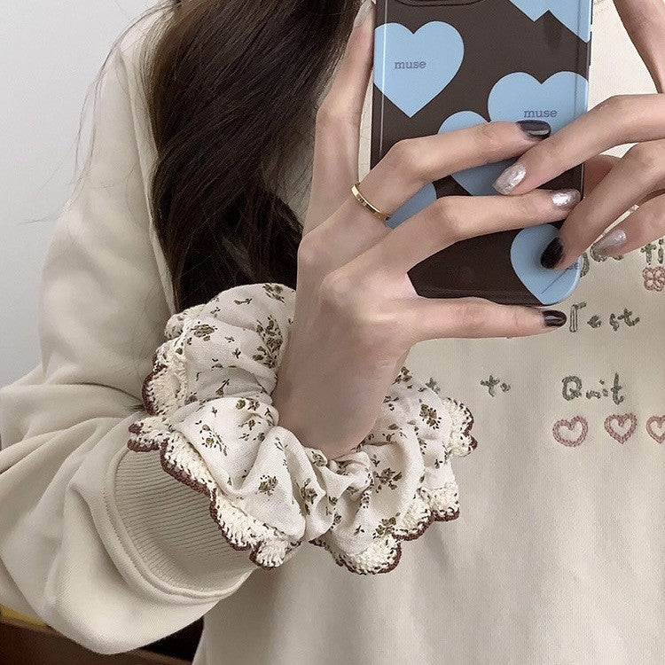 Korean Floral Polka Dot Scrunchie - view 3