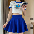 Spring-Summer Korean Plus Size High Waist Elastic Skirt + Pleated Skirt + Short Skirt