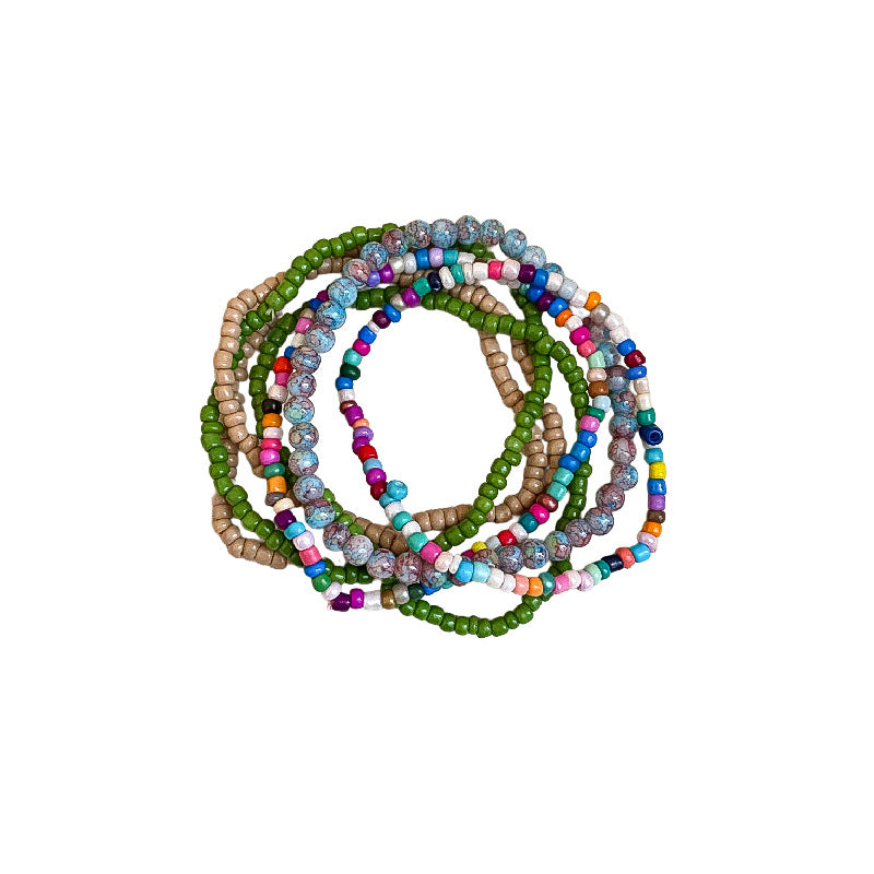 Colorful Layered Seed Bead Bracelet Set - view 5