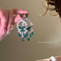 French Elegant Rhinestone Butterfly Stud Earring Necklace Set Imperial Breeze Tassel Light Luxury Premium Accessory Set Wholesale