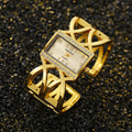 2025 New 4th Square Cross CANSNOW Bangle Watch Rhinestone Small 4th Square Quartz Women Bracelet Watch Overseas Watch