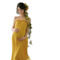 Yellow Maternity Photography Dress - Simple Chinese Style Prenatal Photo Gown