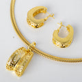 Western Middle East Retro Overseas Jewelry Set Height Precious Bride Wedding Versatile Pendant Necklace Earrings Set 2-Piece Set