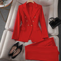 Women's Fall Korean Retro Fitted Jacket + Pants + Top Set 2026 - Emerald