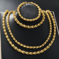 New Western Street Trendy Hip-Hop Chain Bag Bead Piece Band Mutual Clasp Chunky Chain Versatile Necklace Bracelet Set Women