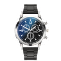 Factory Direct Vivid Blue Light Glass 3 Eye Steel Band Watch Men Quartz Watch Gift Men Overseas Watch