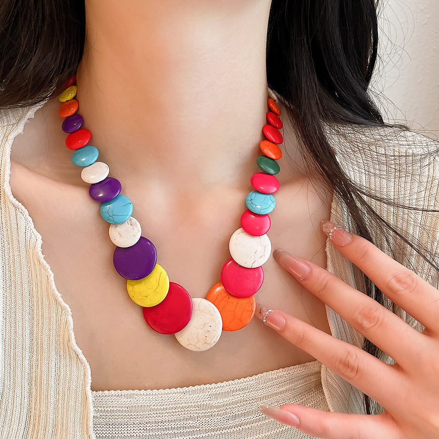 Round Shell Beaded Necklace - view 12