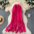 French Hollow Polka Dot Fringe A-Line Mid-Length Skirt
