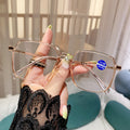 Reading Glasses Women Anti-Blue Influencer Fashionable Trendy Style Presbyopia Glasses Frame Big Frame Square HD Old Vision Old Light Glasses