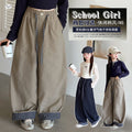 Girls' Plaid Wide-Leg Sweatpants