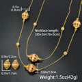 Middle East Jewelry Africa Bride Round Ball Cutout Double-Layer Necklace Earrings Set Overseas Retro Bestseller New