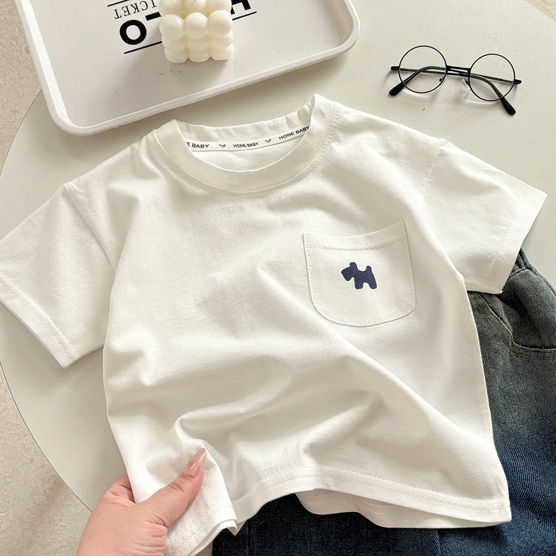 children's pure cotton t-shirt pure cotton boys summer clothes baby new children's clothing girls lo