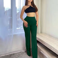 Casual Fashion High Waist Fitted Wide Leg Pants