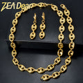 Overseas Bestseller Pig Nose Necklace Western Hip-Hop Trendy Fashionable Bestseller Necklace Bracelet Set Earrings Set
