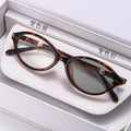 Light Feel Photochromic Prescription Glasses Oval Round Plano Bare Face-Slimming Overseas Korean Leopard Frame Retro Prescription Sunglasses