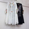 Plus Size Rhinestone Long Shirt, Niche European Design
