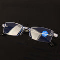 New Photochromic Rimless Beveled Unisex Reading Glasses Ultra-Light Anti-Blue Elderly Glasses Street Vendor Stall Glasses