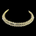 Rhinestone Necklace Flower Double-Layer Necklace ins Trendy Neck Accessory Influencer Choker Bride Wedding Bead Collar N5736
