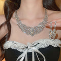 The Louvre Piece Light Full Teardrop Necklace Set Light Luxury Niche Premium Choker Banquet Party Ambient Feel Necklace