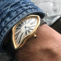 Vintage Unique-Shaped Watch Men Melted Twisted y2k Unique-Shaped Men Fashionable Premium ins Niche Design Quartz Watch
