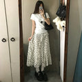 h1416 irregular polka dot cake short skirt for women in summer, thin a-line skirt for small people,