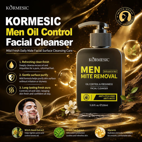 KORMESIC男士控油净螨洁面乳facial cleanser清洁跨境外贸厂家