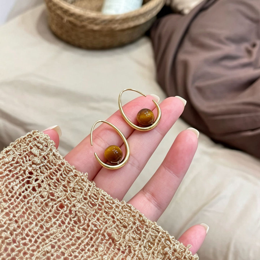 18K Gold-Plated Resin Teardrop Hook Earrings - view 2