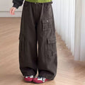 Girls' Letter Print Hoodie & Cargo Pants Set