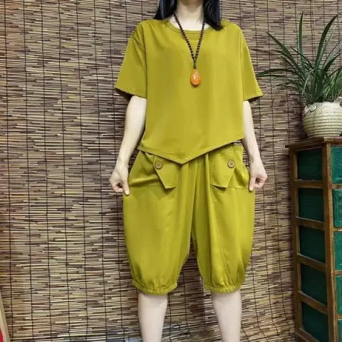 Summer Casual Fashion Loose Pants + Top 2-Piece Set