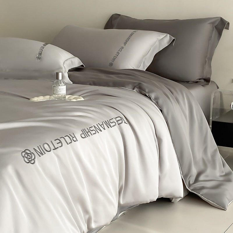 Ming Grey Milk Tea Cooling Fabric 4-Piece Bedding Set - view 5