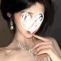 公主生日水滴项链耳环套装轻奢千金晚礼服女新娘高级夸张小众配饰