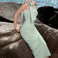 Women's Strapless One-Shoulder Bow Elegant Premium Evening Gown Party
