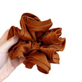 French Oversized Scalloped Satin Large Cord Hair Tie High-Stretch Force Hair Tie Elegant Hair String 2023 Fall/Winter New