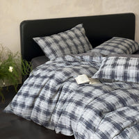 Check Style / 0.9m Bed - 3-Piece Flat Sheet - Fits 150x200cm Duvet