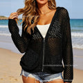 Summer Fashion Knit Long Sleeve Hollow-Out Set