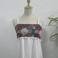 Ethnic Style Cotton Linen Embroidered Camisole Beach Dress