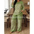 Women's Ethnic Long Sleeve Lace Trim Set 2026 | 2 Piece Outfit Set - White