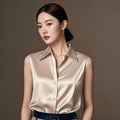 Women's Summer Professional French Acetate Satin Sleeveless Shirt 2026 - Gray