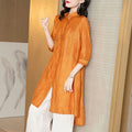 Women's Summer New Chinese Office Half Sleeve Printed Wide Leg Pants + Shirt Set 2026 - Yellow Top + Pants Set