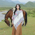 Women's Ethnic Elegant Knit Shawl + Cape 2026 - White