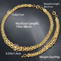 New Western Women Jewelry Set 18k Plated Long Style Necklace Bracelet Set 2-Piece Set Simple Elegant Accessory