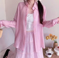 Women's Summer Casual Fashion Tencel Sun-Protection Lightweight Cardigan + Shirt + Ja - White
