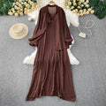 Casual Slimming Long Sleeve Lightweight Loose Dress + Shirt + Camisole 2-Piece Set