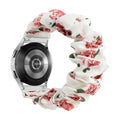 For Samsung Bracelet 20mm / 22mm Large Cord Flower Print Hair Tie Fashionable Personality Samsung Smart Watch With