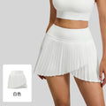 Summer Sporty Slit Fake Two-Layer Pleated Skirt + Short Skirt + Skirt