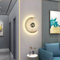 Living room light luxury creative clock wall lamp bedroom bedside background wall lamp technological style decoration charging without wiring