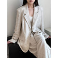 Fall Tencel Linen Cotton Blazer + Pants Set