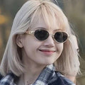 New Import Oval Round Sunglasses Amazon Hot Style Metal Trendy Glasses Fashionable Unisex Sun-Proof Sunshade Sunglasses