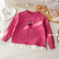 Girls' Strawberry Jacquard Sweater and Pants Set
