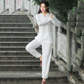 Women's Ethnic Casual Linen Cotton Long Sleeve 2-Piece Set 2026 - White
